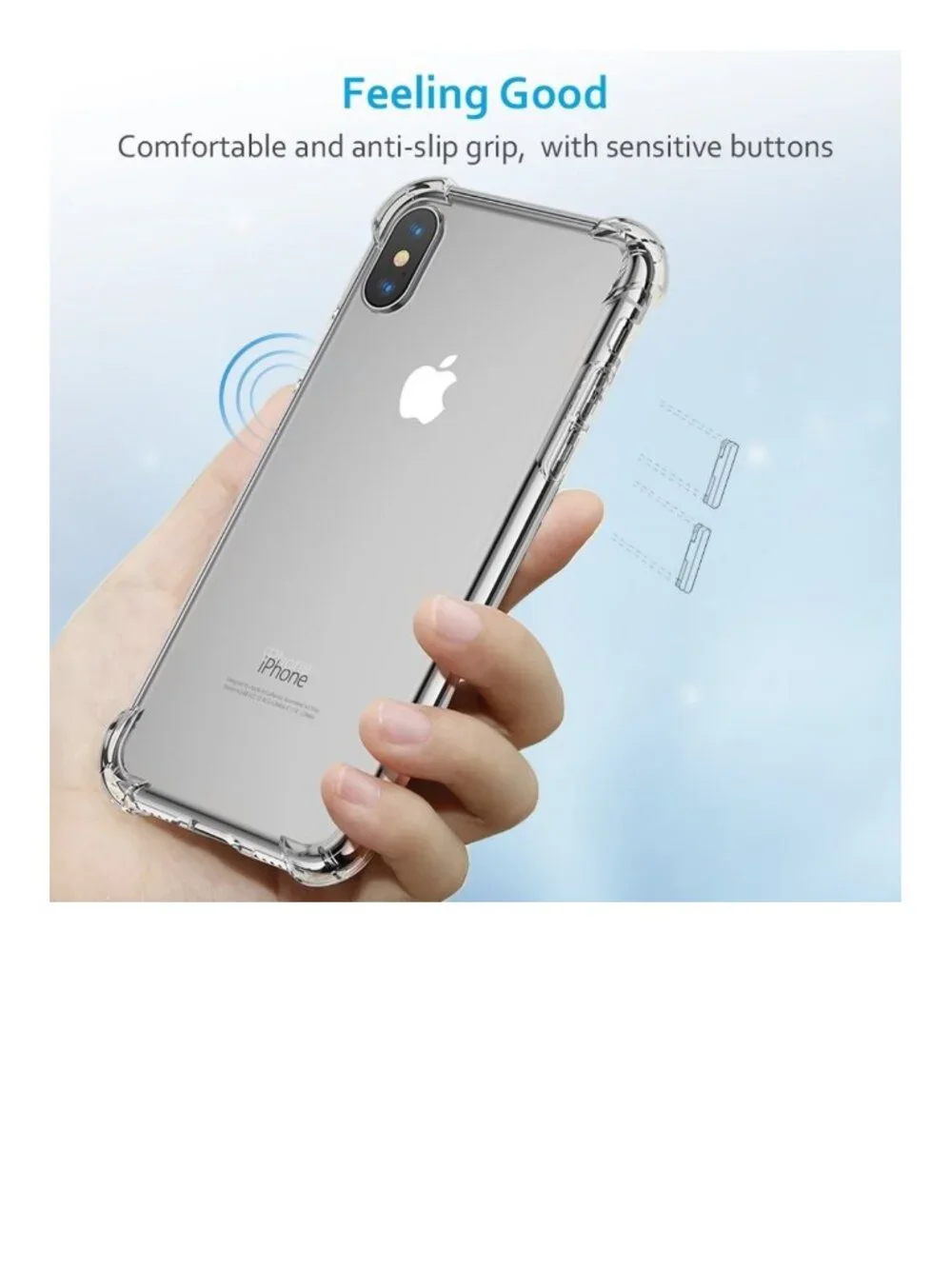 2 NEW iPhone Xs 1Os X 10 Clear Case Cover Transparent Slim Shock Absorption NIP